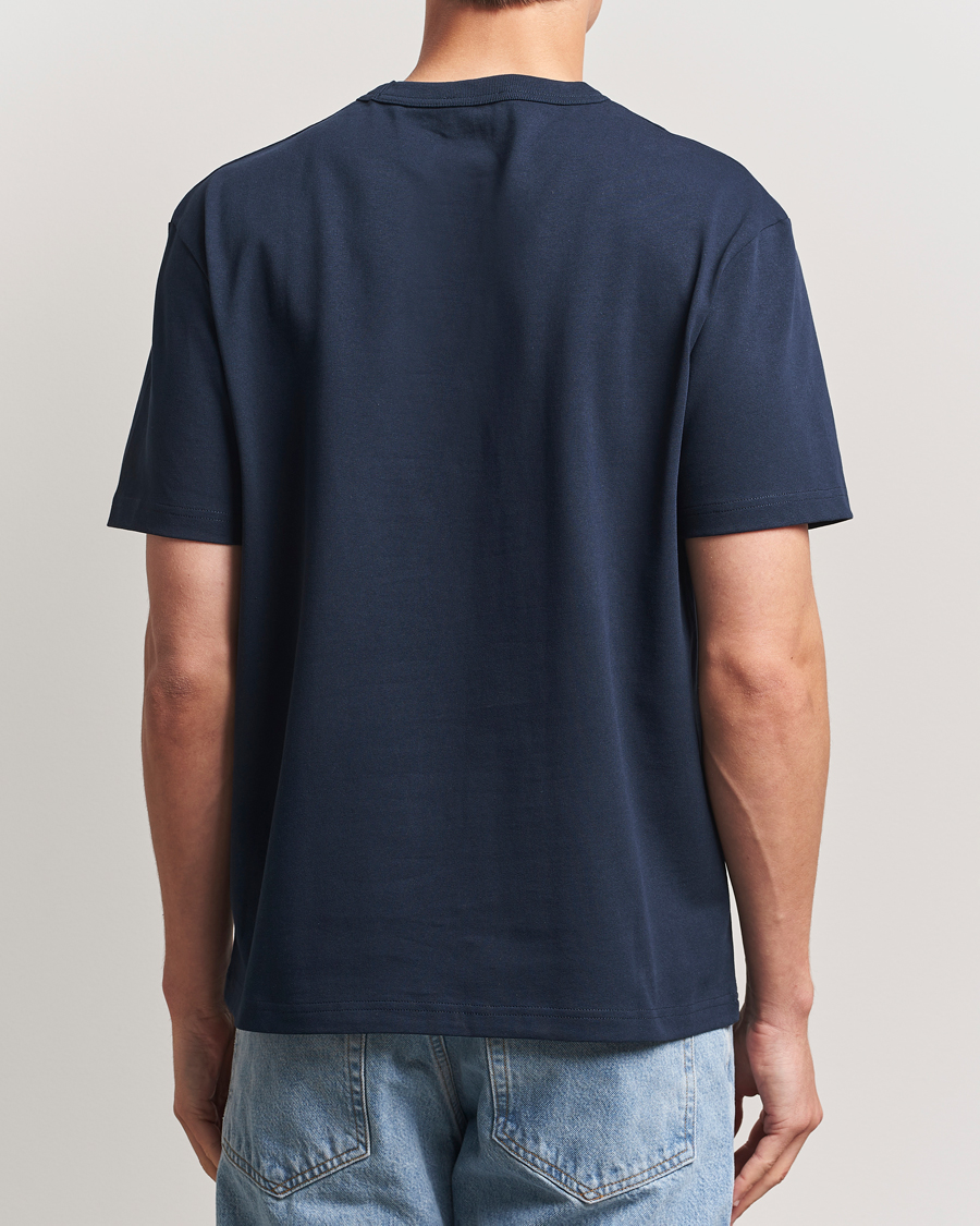 Men | T-Shirts | A.P.C. | Boxy Fit Petit VPC T-Shirt Dark Navy/Ecru