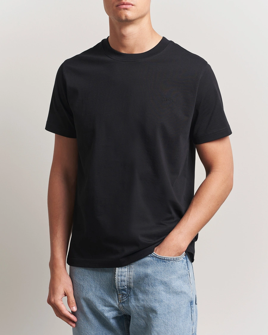 Men | T-Shirts | A.P.C. | Embroidered APC T-Shirt Black