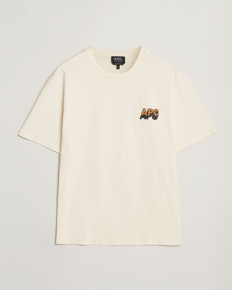Men | T-Shirts | A.P.C. | 70's Logo T-Shirt Ecru