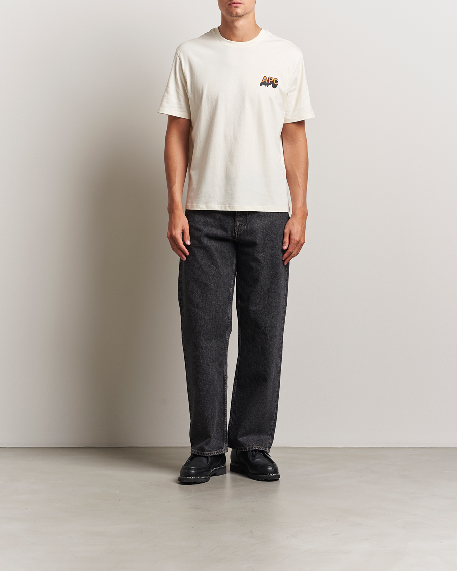 Men | T-Shirts | A.P.C. | 70's Logo T-Shirt Ecru