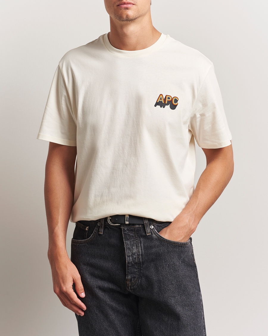Men | T-Shirts | A.P.C. | 70's Logo T-Shirt Ecru