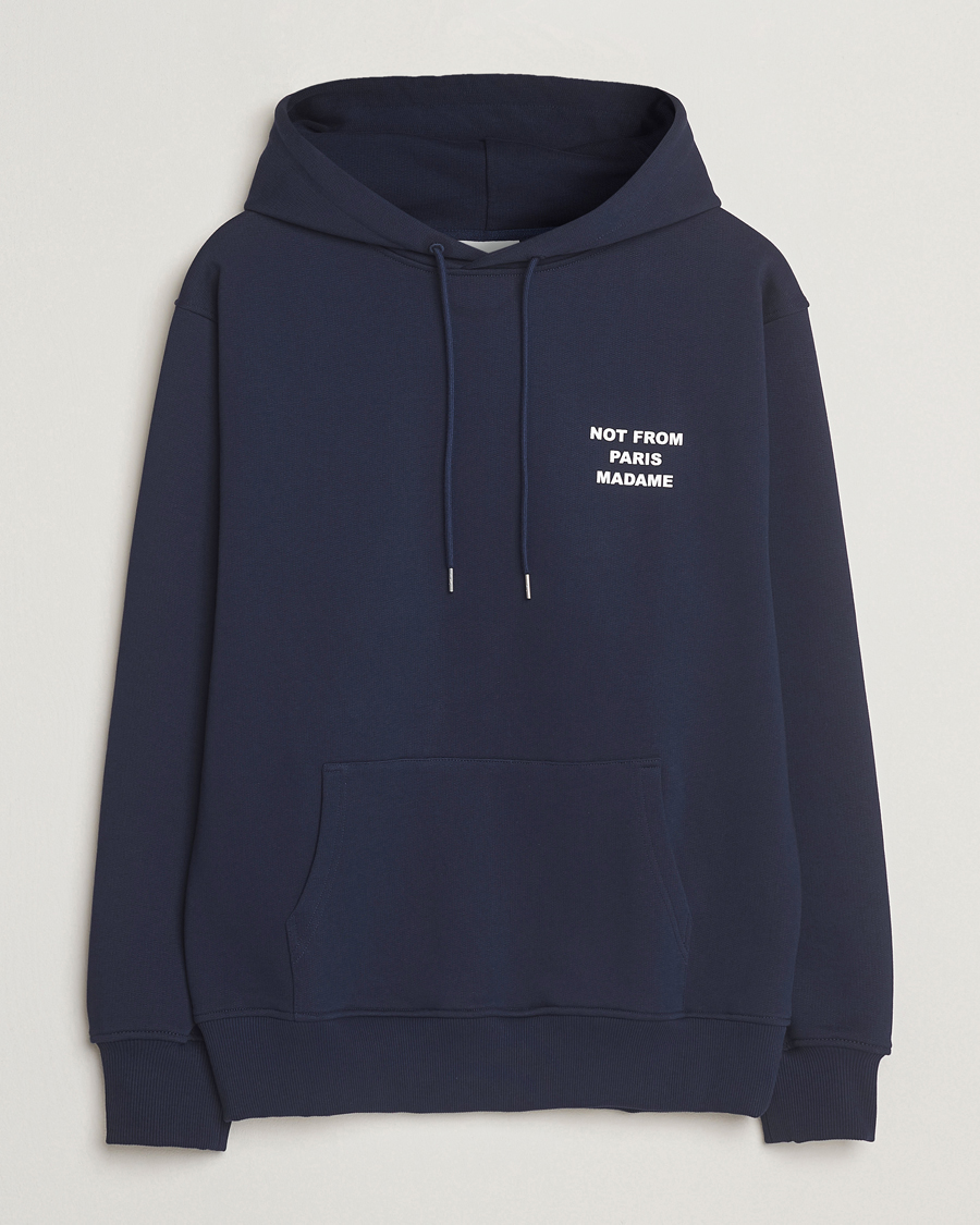 Men | Sweaters & Knitwear | Drôle de Monsieur | Slogan Hoodie Navy