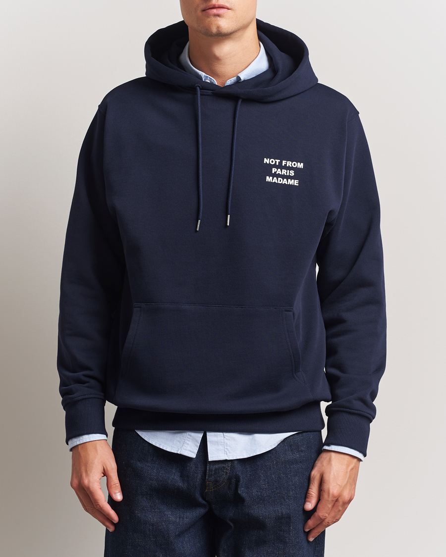 Men | Sweaters & Knitwear | Drôle de Monsieur | Slogan Hoodie Navy