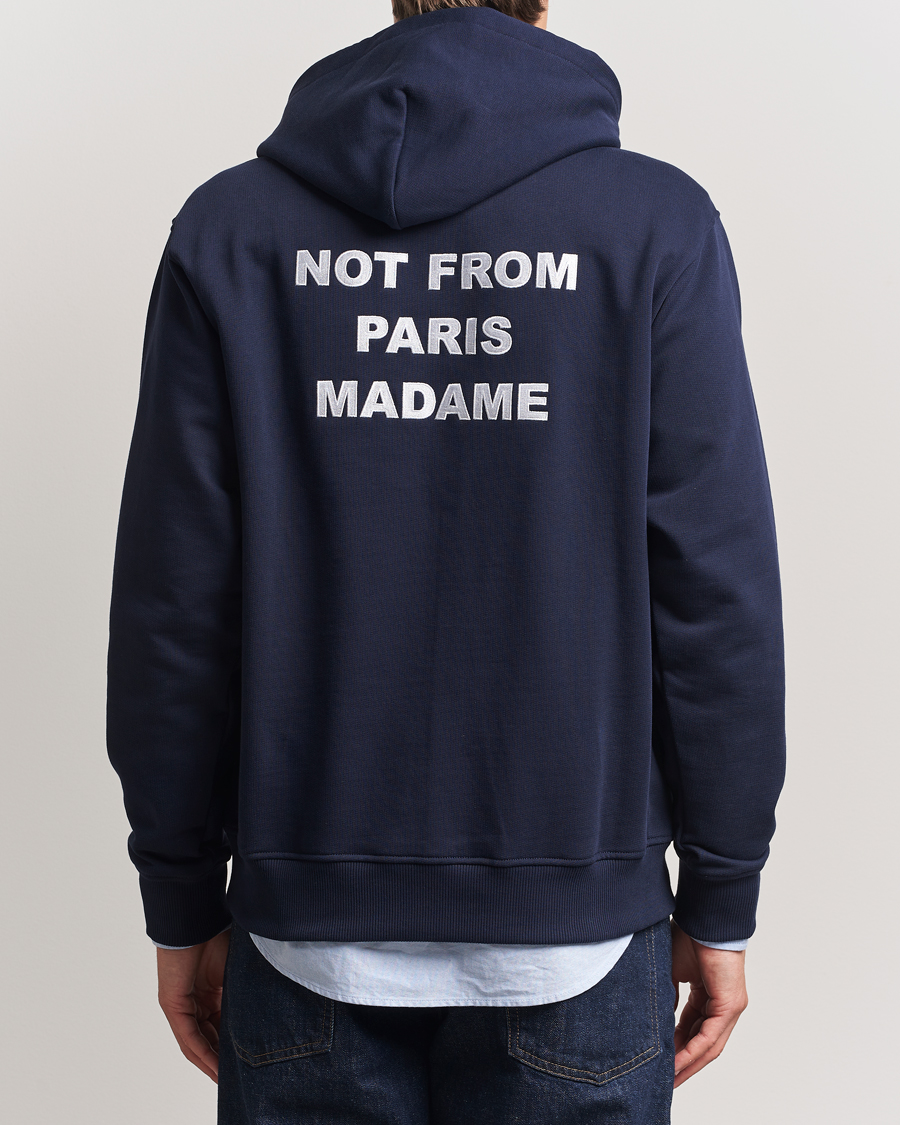 Men | Sweaters & Knitwear | Drôle de Monsieur | Slogan Hoodie Navy