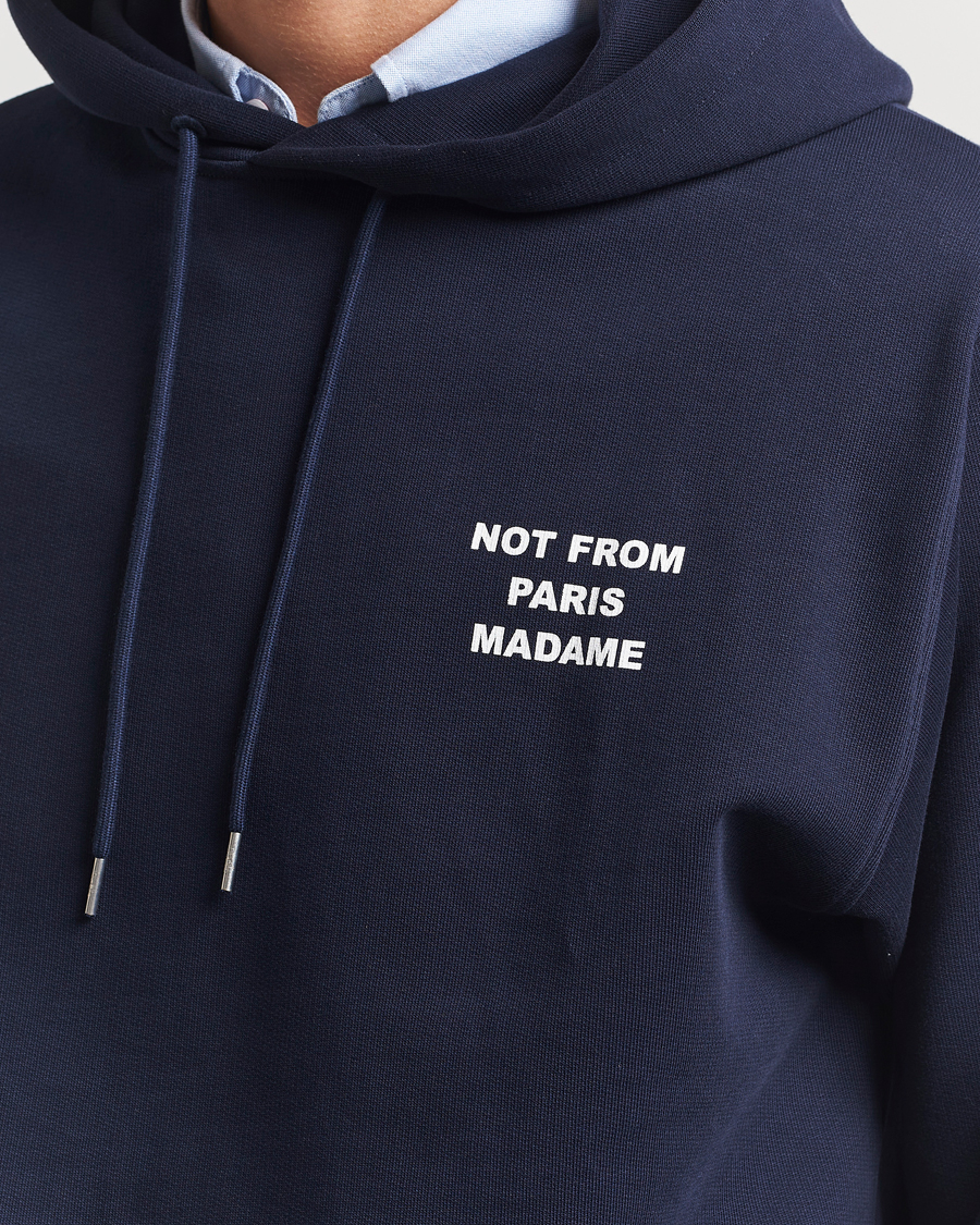 Men | Sweaters & Knitwear | Drôle de Monsieur | Slogan Hoodie Navy