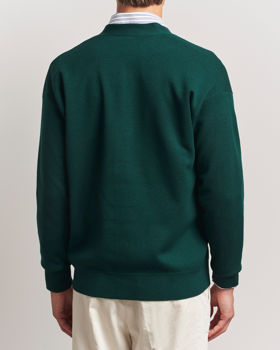 Men | Sweaters & Knitwear | Drôle de Monsieur | Merino Knitted Cardigan Dark Green