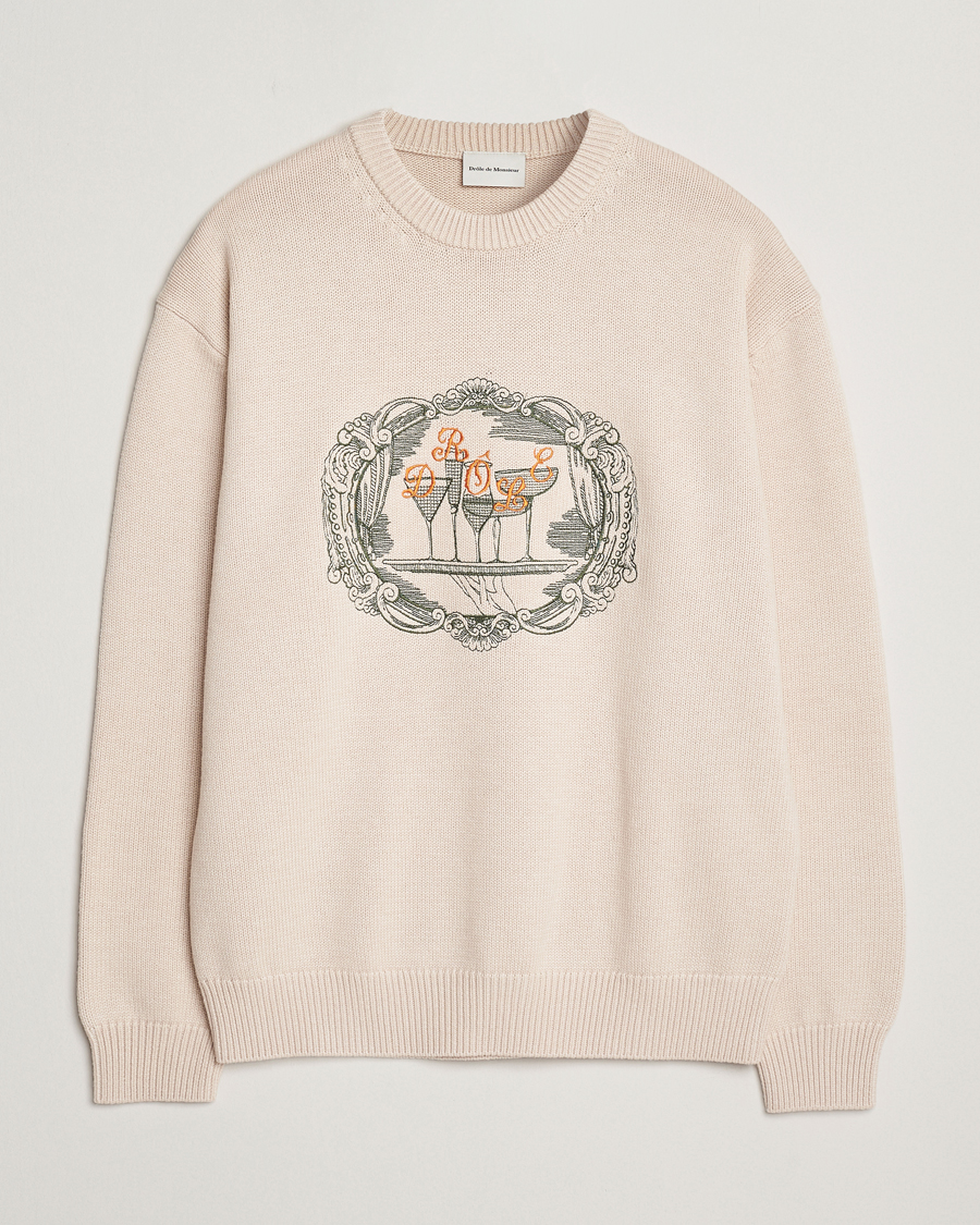 Men | Sweaters & Knitwear | Drôle de Monsieur | Plateau Knitted Sweater Natural Beige