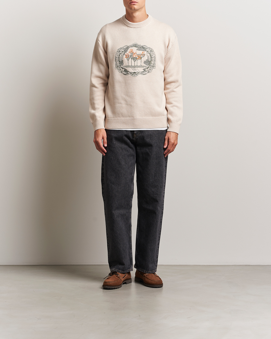 Men | Sweaters & Knitwear | Drôle de Monsieur | Plateau Knitted Sweater Natural Beige