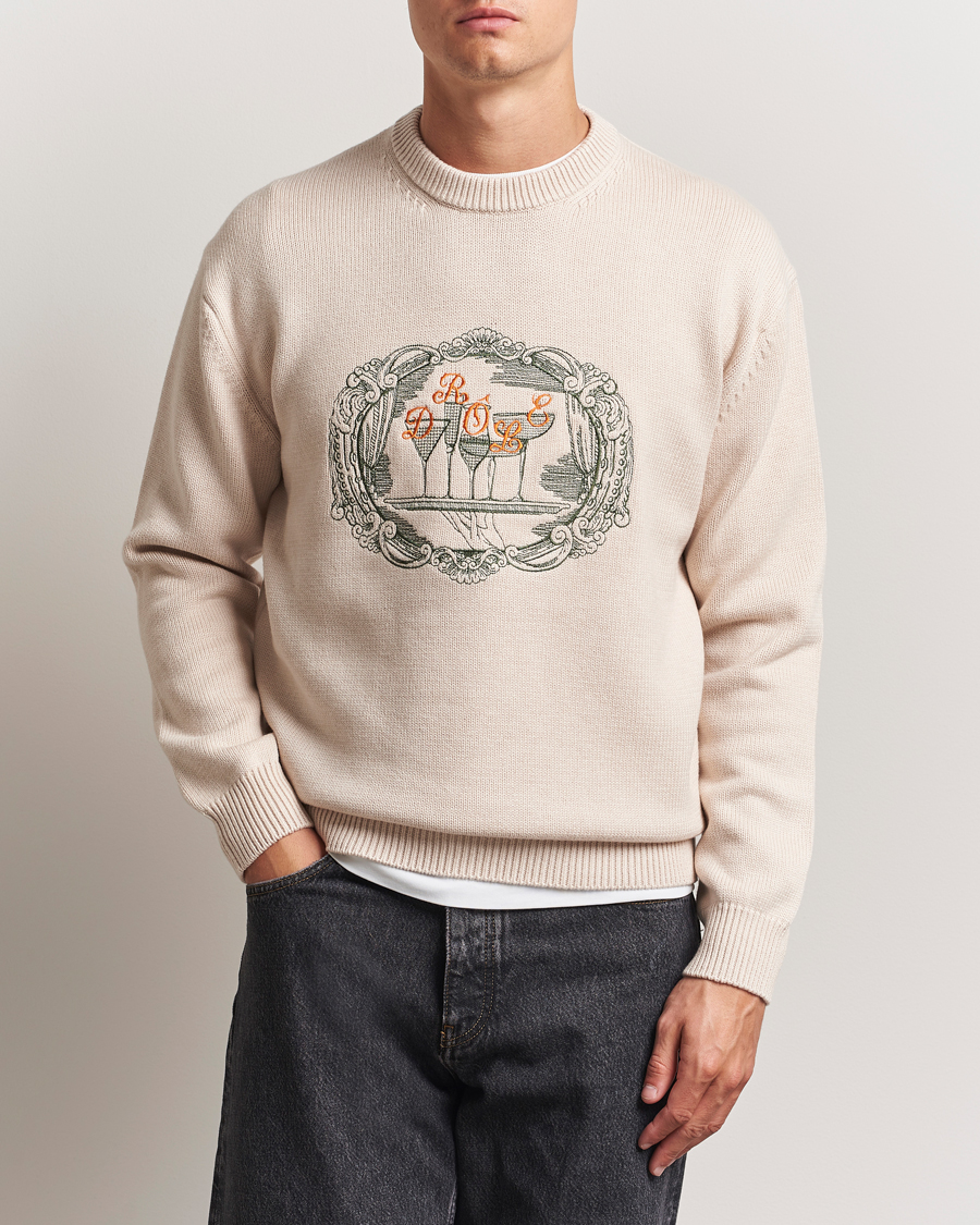 Men | Sweaters & Knitwear | Drôle de Monsieur | Plateau Knitted Sweater Natural Beige