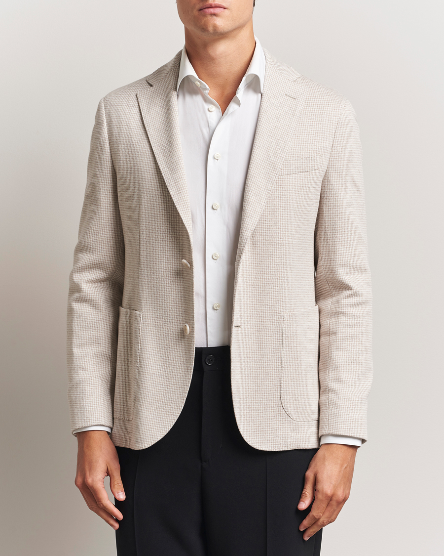 Men | Blazers | BOSS BLACK | Hanry Cotton Pepita Blazer Medium Beige