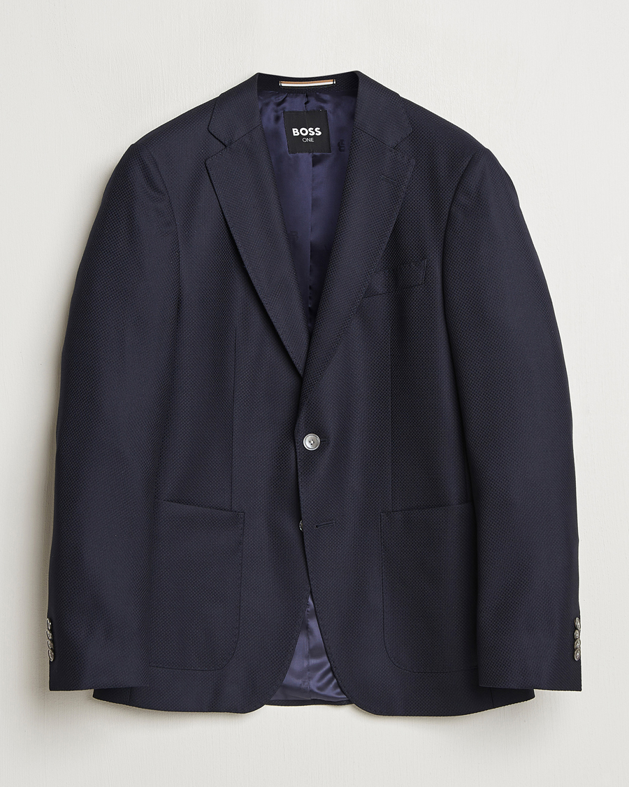 Men | Blazers | BOSS BLACK | Hutson Structured Blazer Dark Blue