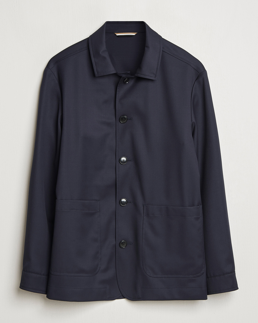 Men | Coats & Jackets | BOSS BLACK | Carper Overshirt Dark Blue