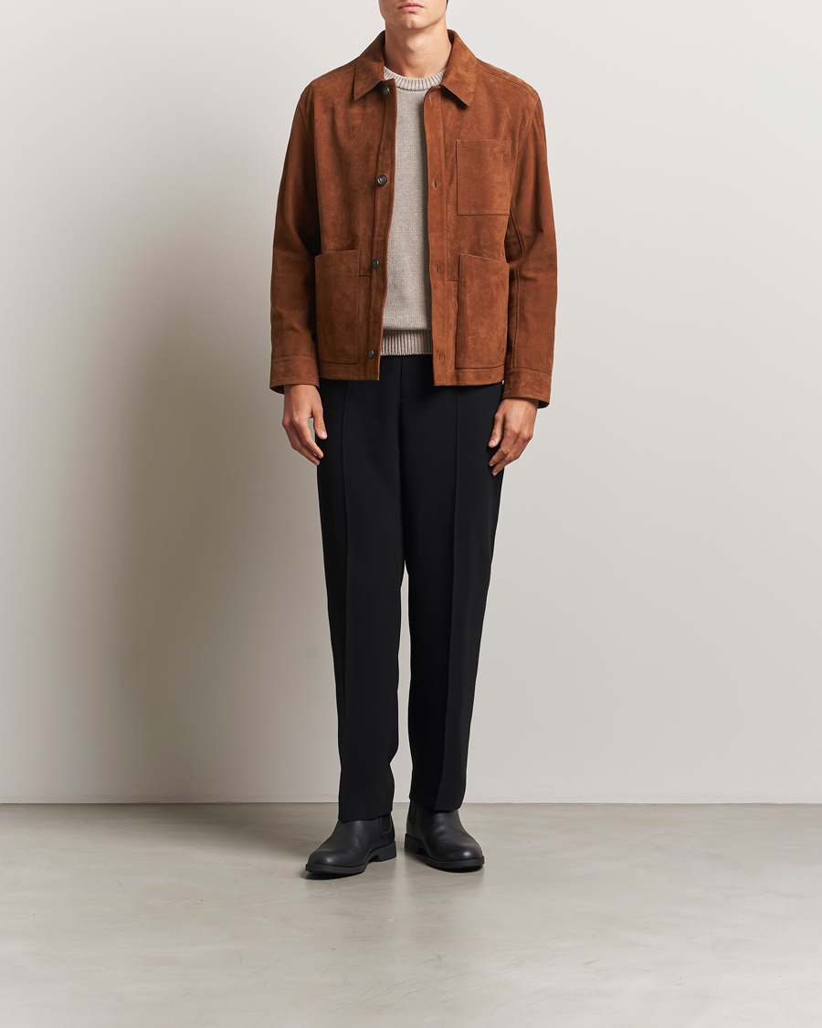 Men | Coats & Jackets | BOSS BLACK | Markuedo Suede Jacket Medium Brown