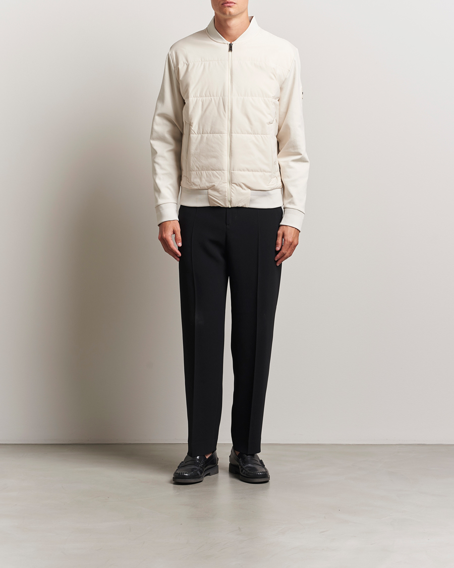 Men | Sweaters & Knitwear | BOSS BLACK | Skiles Hybrid Full Zip Open White