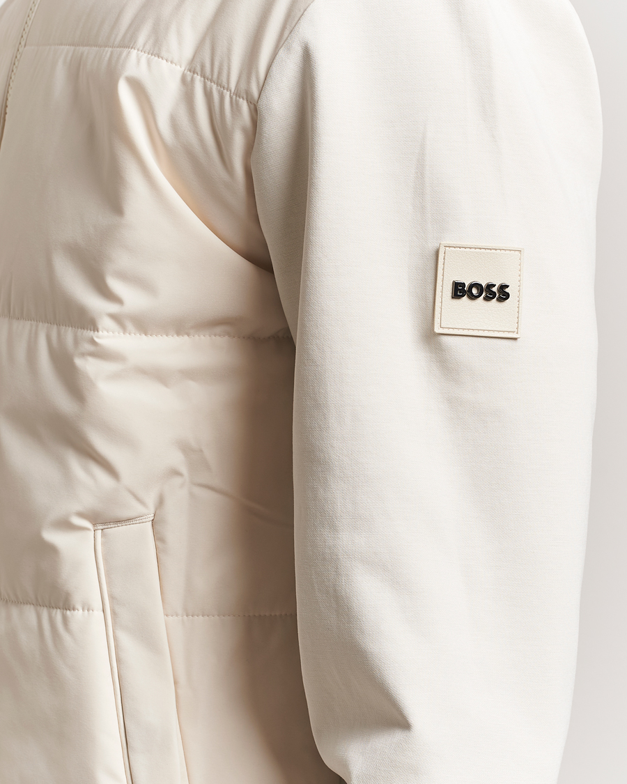 Men | Sweaters & Knitwear | BOSS BLACK | Skiles Hybrid Full Zip Open White