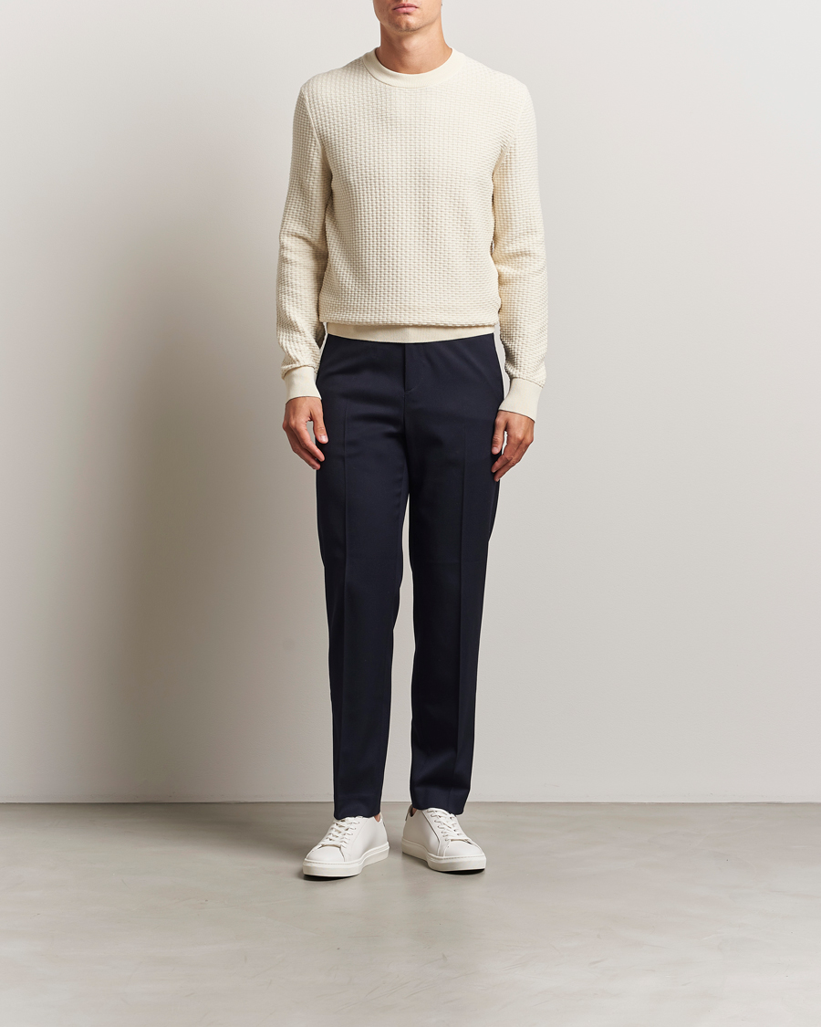 Men | Sweaters & Knitwear | BOSS BLACK | Imberto Structured Knitted Sweater Open White