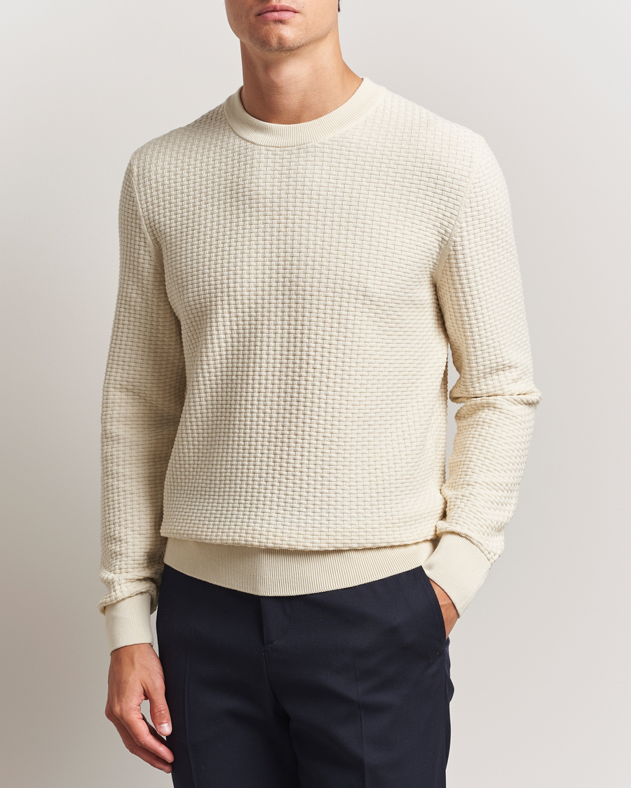 Men | Sweaters & Knitwear | BOSS BLACK | Imberto Structured Knitted Sweater Open White