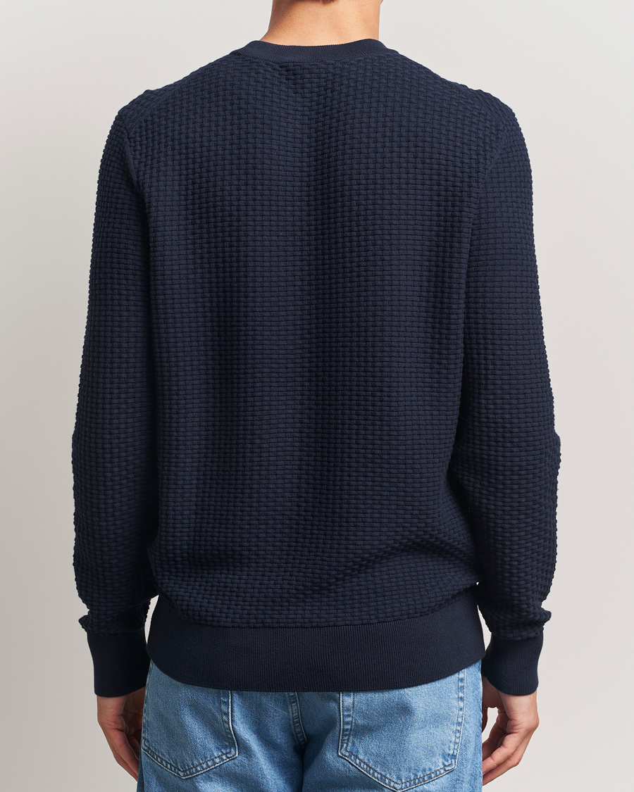 Men | Sweaters & Knitwear | BOSS BLACK | Imberto Structured Knitted Sweater Dark Blue