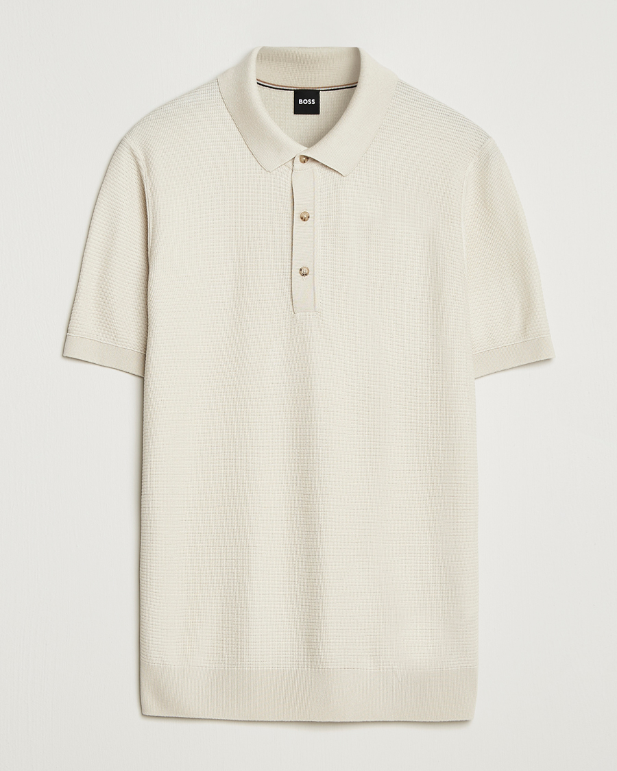 Men | Polo Shirts | BOSS BLACK | Lanotti Knitted Polo Open White