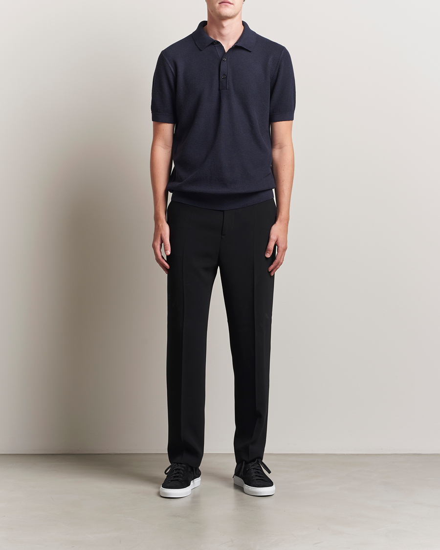 Men | Polo Shirts | BOSS BLACK | Lanotti Knitted Polo Dark Blue