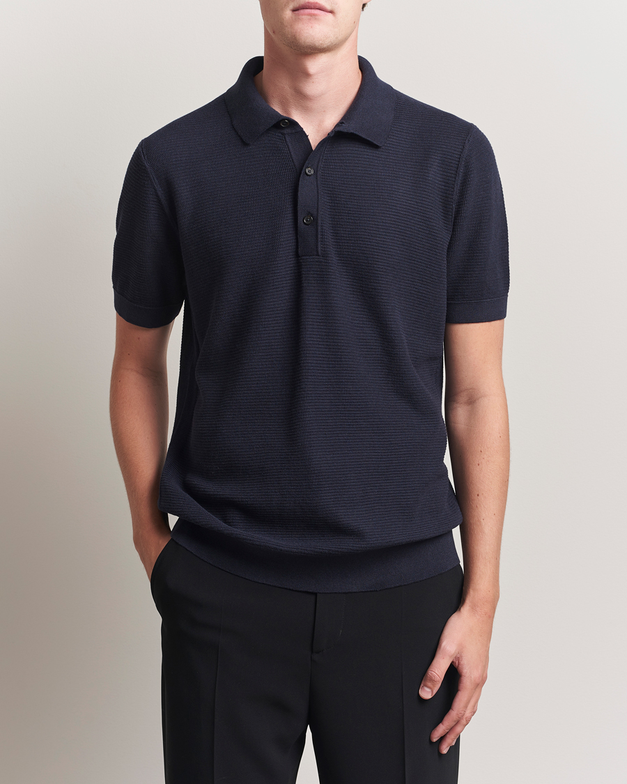 Men | Polo Shirts | BOSS BLACK | Lanotti Knitted Polo Dark Blue