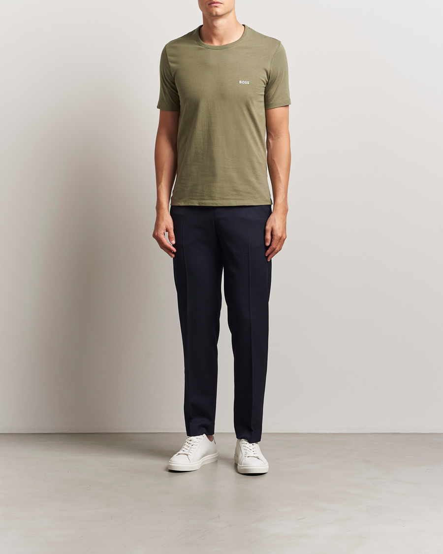 Men | T-Shirts | BOSS BLACK | 3-Pack Crew Neck T-Shirt Grey/Green/Black