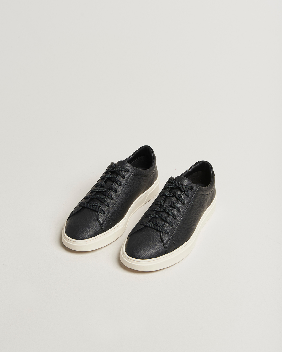 Men | Sneakers | BOSS BLACK | Kieran Grained Leather Sneaker Black