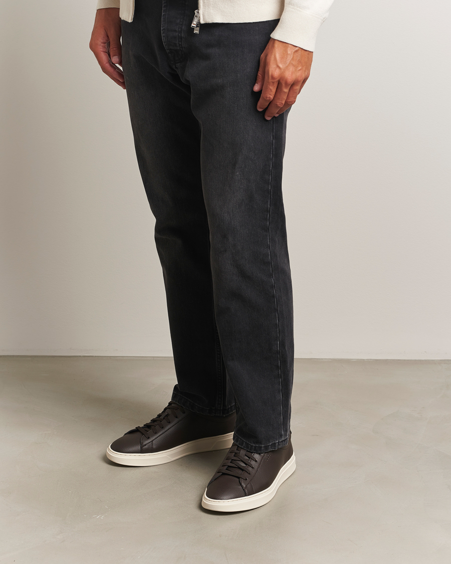 Men | Sneakers | BOSS BLACK | Kieran Grained Leather Sneaker Dark Brown