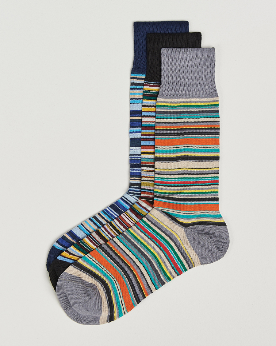 Men | Underwear & Socks | Paul Smith | 3-Pack Signature Striped Socks Multi