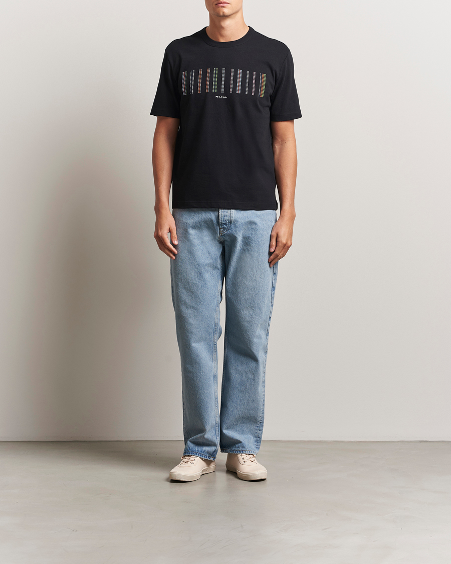Men | T-Shirts | PS Paul Smith | Striped Crew Neck T-Shirt Black