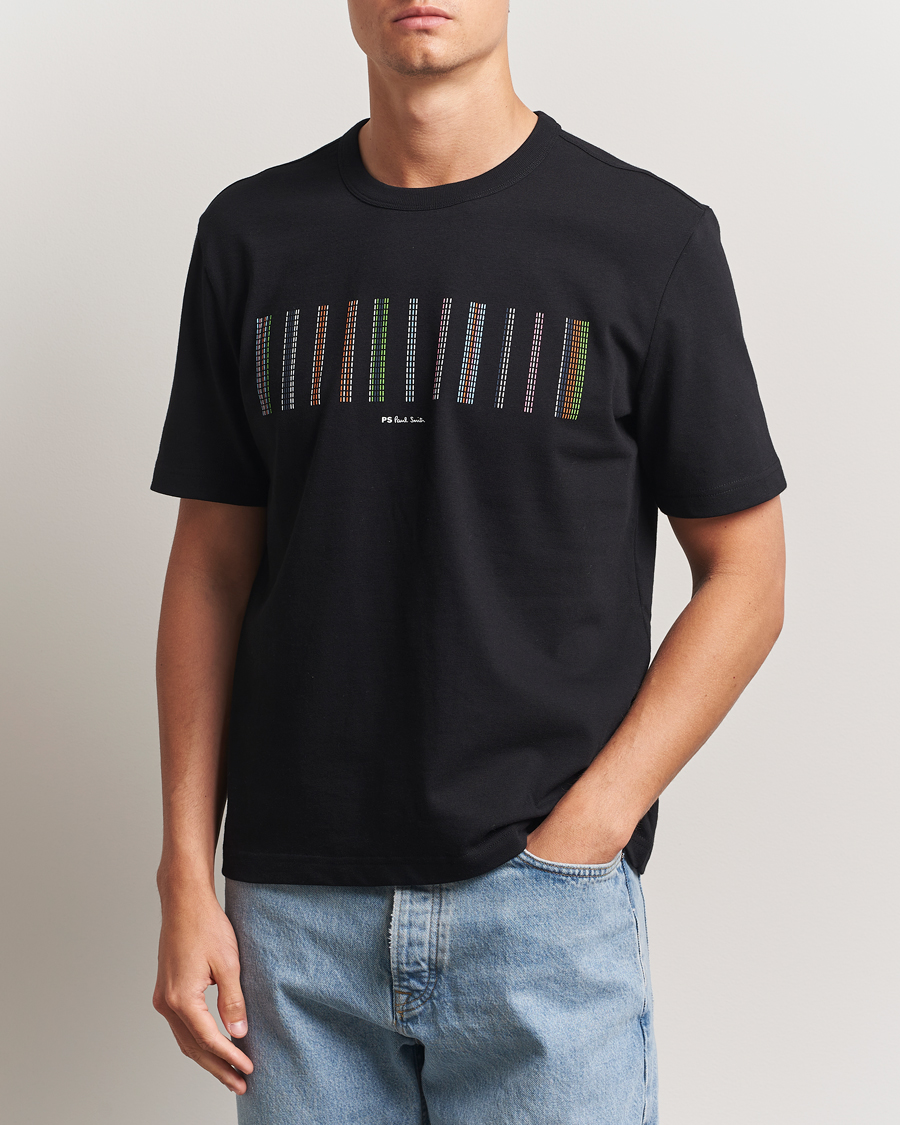 Men | T-Shirts | PS Paul Smith | Striped Crew Neck T-Shirt Black