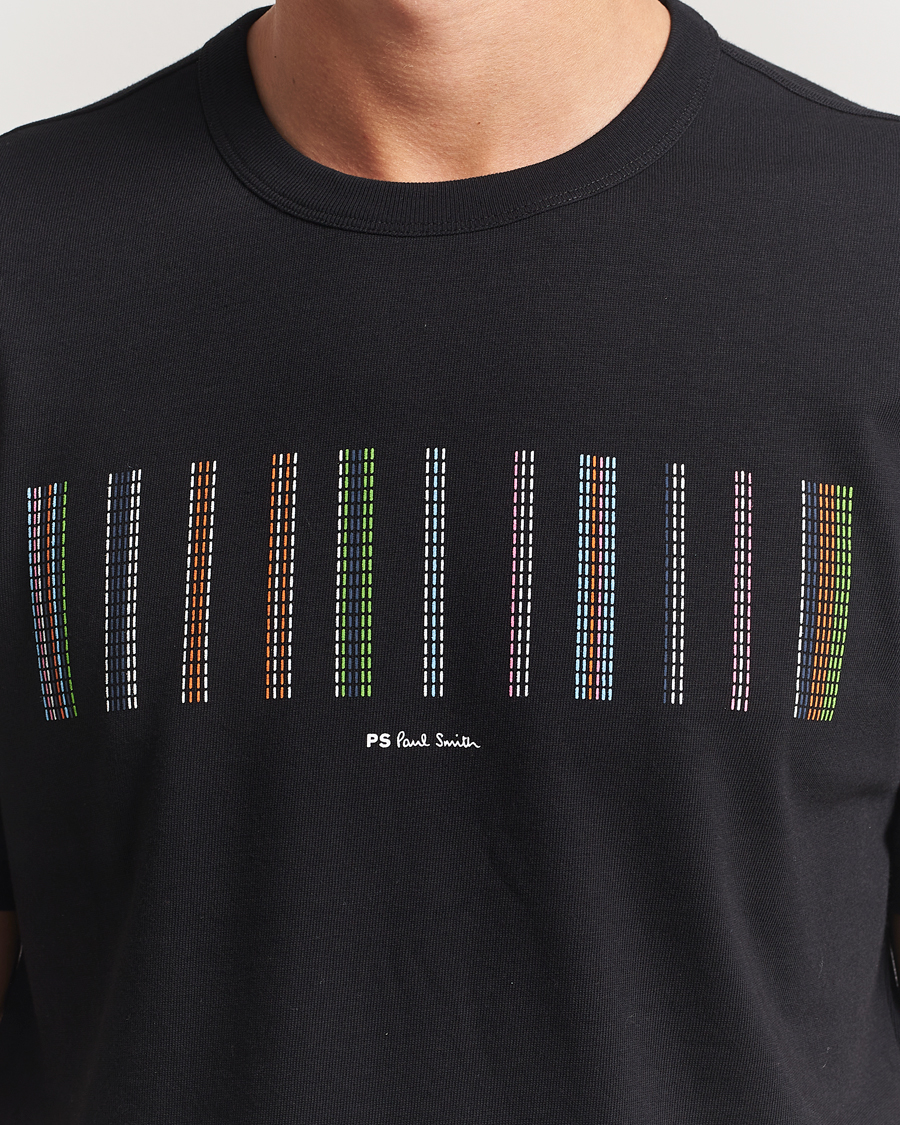 Men | T-Shirts | PS Paul Smith | Striped Crew Neck T-Shirt Black