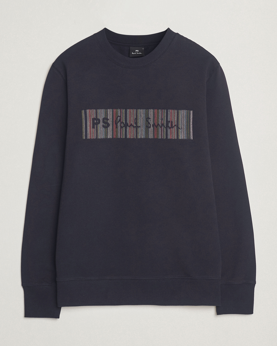 Men | Sweaters & Knitwear | PS Paul Smith | Striped Crew Neck Sweatshirt Navy