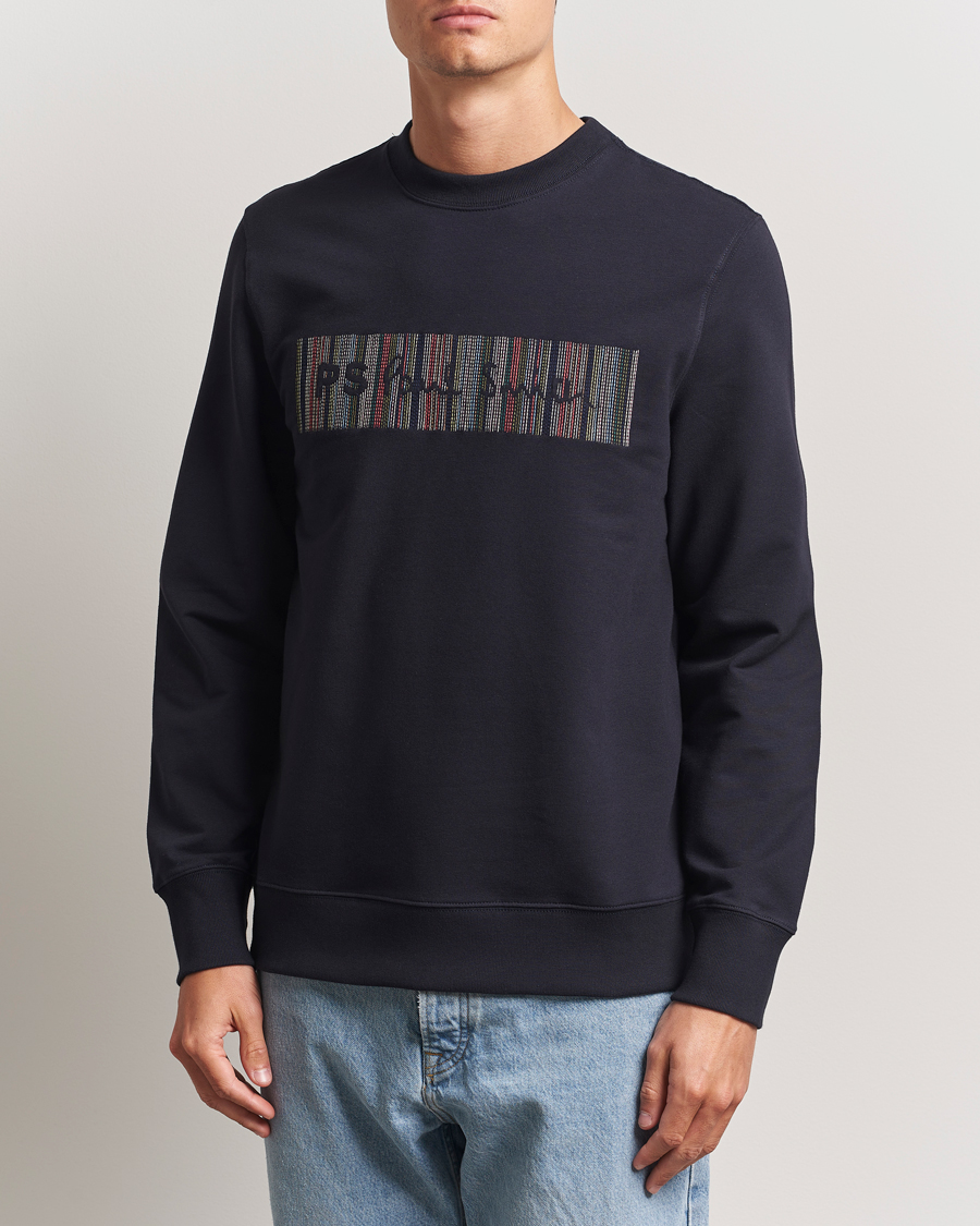 Men | Sweaters & Knitwear | PS Paul Smith | Striped Crew Neck Sweatshirt Navy