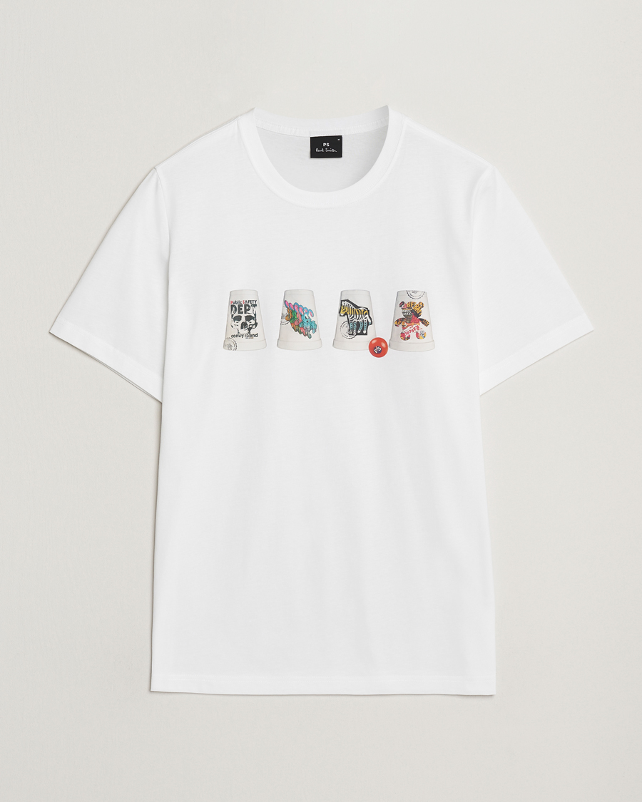 Men | T-Shirts | PS Paul Smith | Cups Crew Neck T-Shirt White