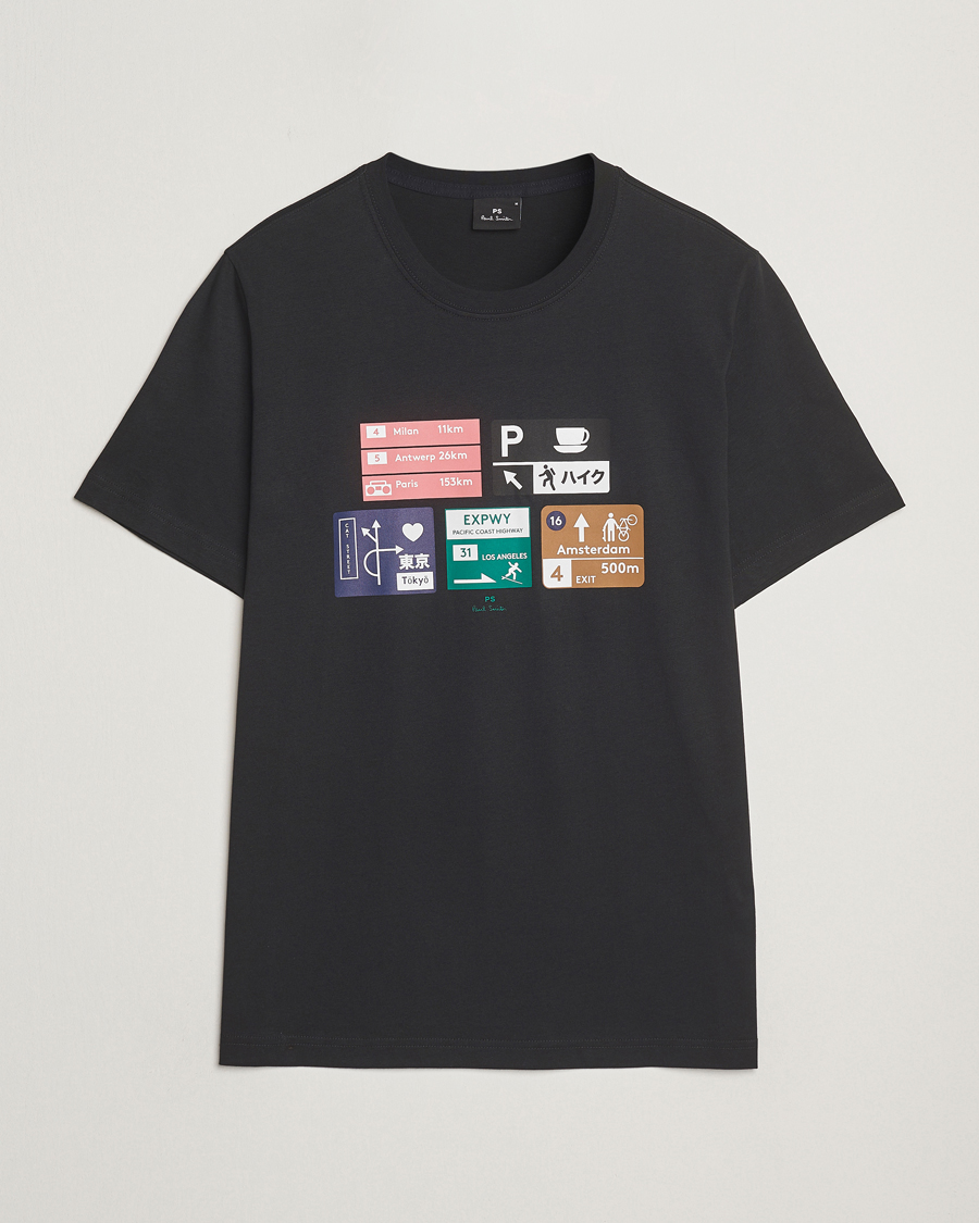 Men | T-Shirts | PS Paul Smith | Road Signs Crew Neck T-Shirt Black