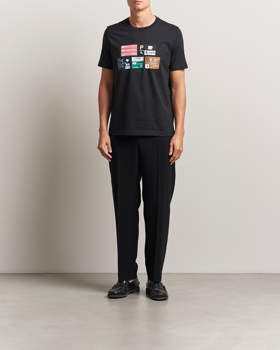 Men | T-Shirts | PS Paul Smith | Road Signs Crew Neck T-Shirt Black