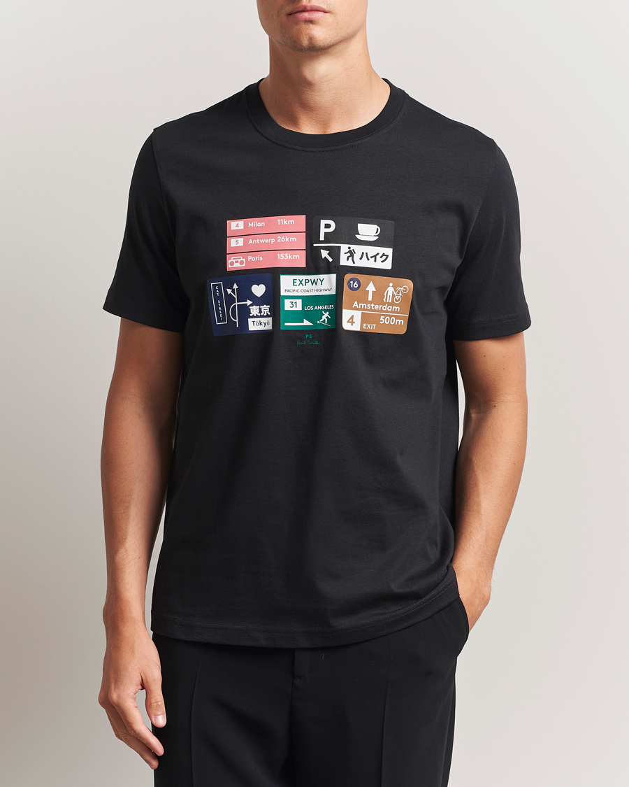 Men | T-Shirts | PS Paul Smith | Road Signs Crew Neck T-Shirt Black