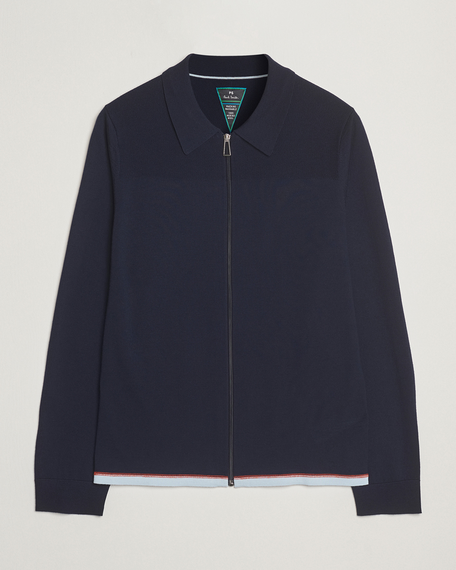 Men | Sweaters & Knitwear | PS Paul Smith | Merino Knitted Full Zip Navy