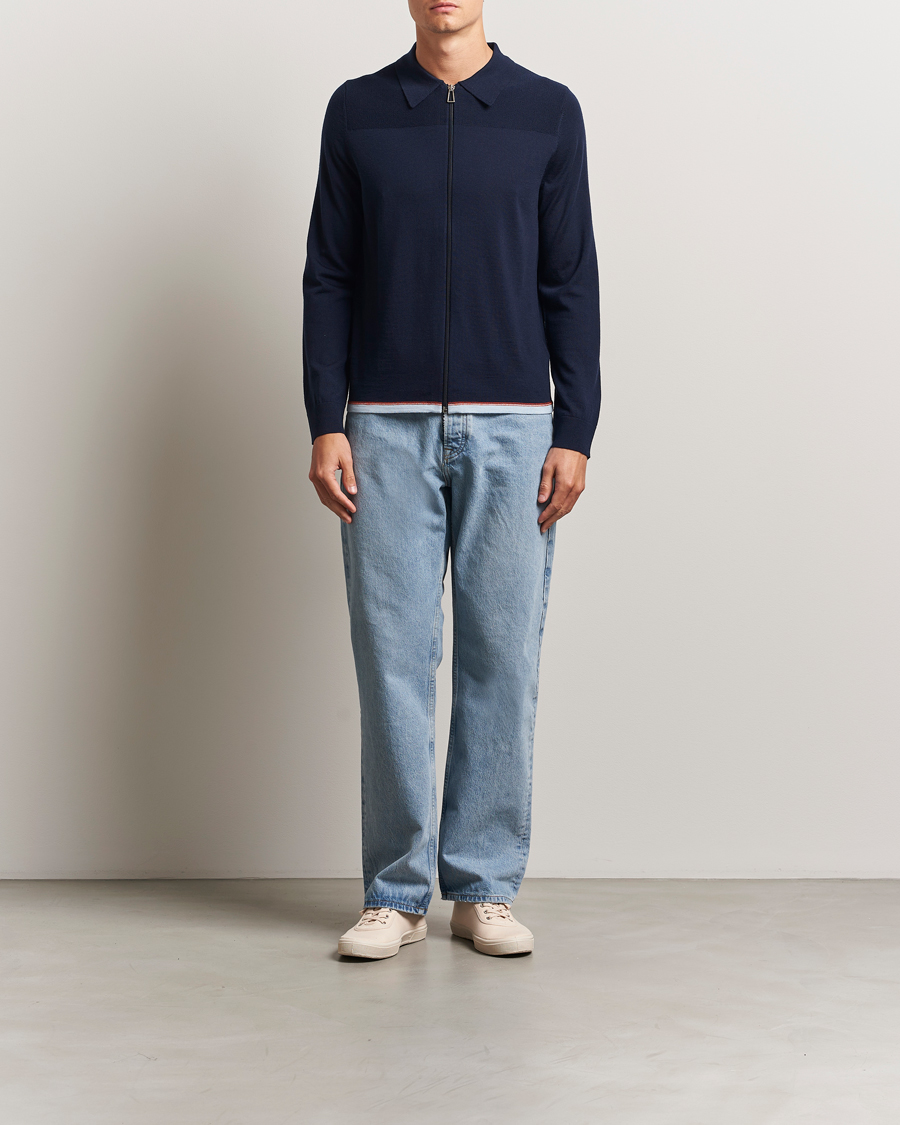 Men | Sweaters & Knitwear | PS Paul Smith | Merino Knitted Full Zip Navy