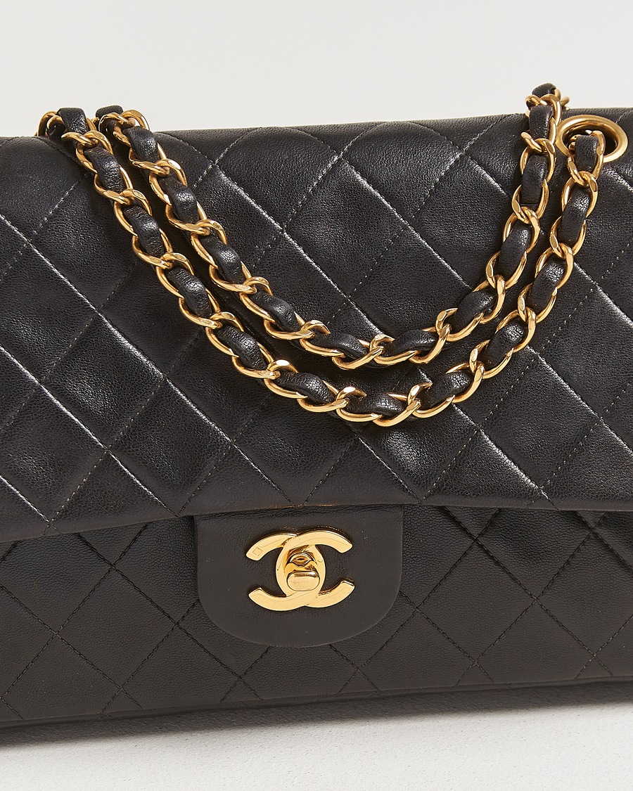 Men | Gifts for Her | Chanel Pre-Owned | Classic Double Flap Medium Lambskin Black