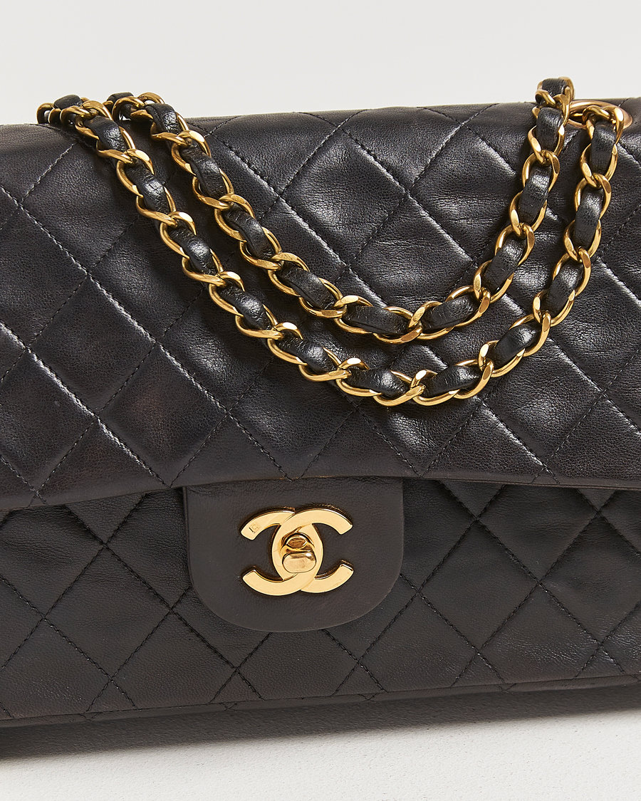 Men | Gifts for Her | Chanel Pre-Owned | Classic Double Flap Medium Lambskin Black