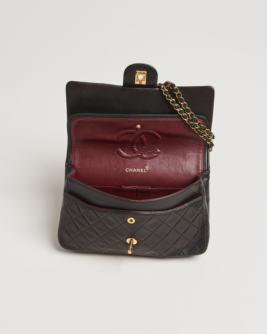 Men | Gifts for Her | Chanel Pre-Owned | Classic Double Flap Medium Lambskin Black