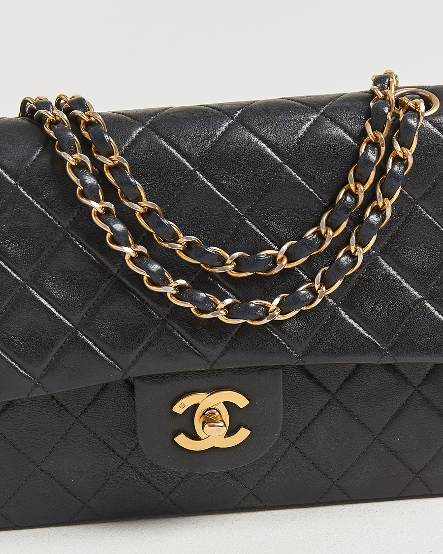 Men | Gifts for Her | Chanel Pre-Owned | Classic Double Flap Medium Lambskin Black