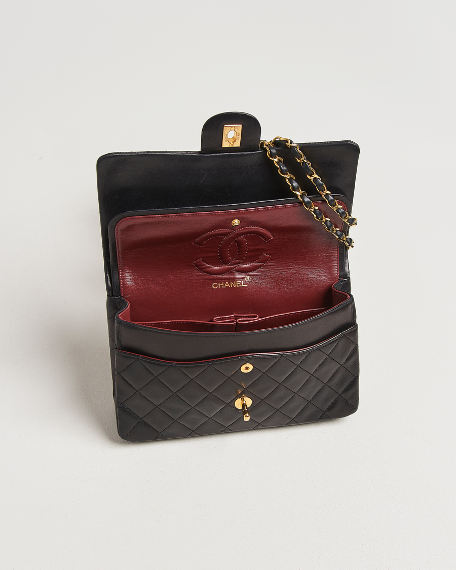 Men | Gifts for Her | Chanel Pre-Owned | Classic Double Flap Medium Lambskin Black