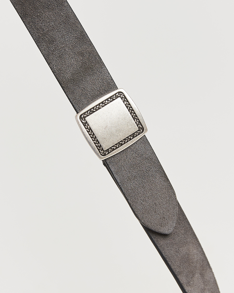 Men | Belts | Anderson's | Suede Buckle Belt 3cm Grey