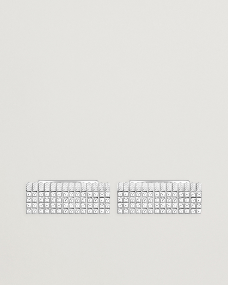 Men | Cufflinks | S.T. Dupont | Cufflink Rectangle Diamond Head Silver
