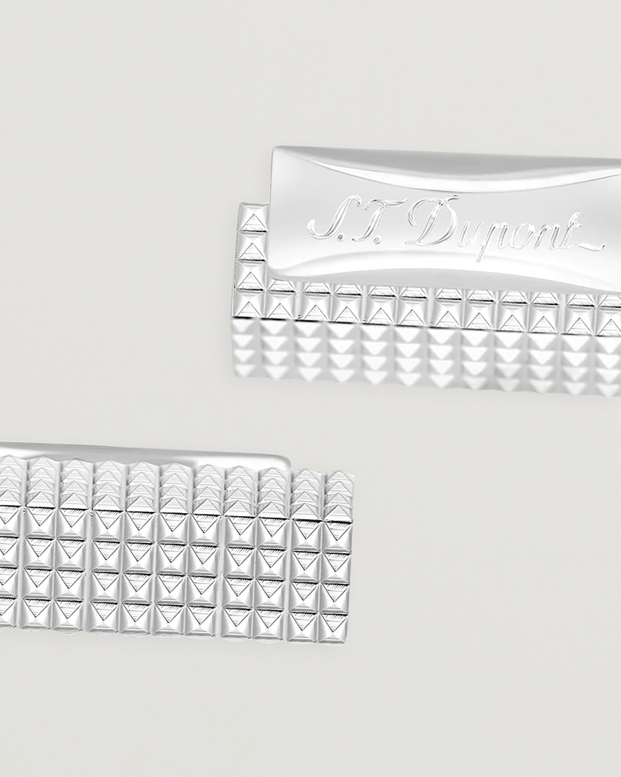 Men | Cufflinks | S.T. Dupont | Cufflink Rectangle Diamond Head Silver