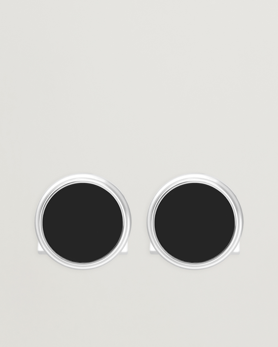 Men | Cufflinks | S.T. Dupont | Cufflink Round Black/Pall Silver