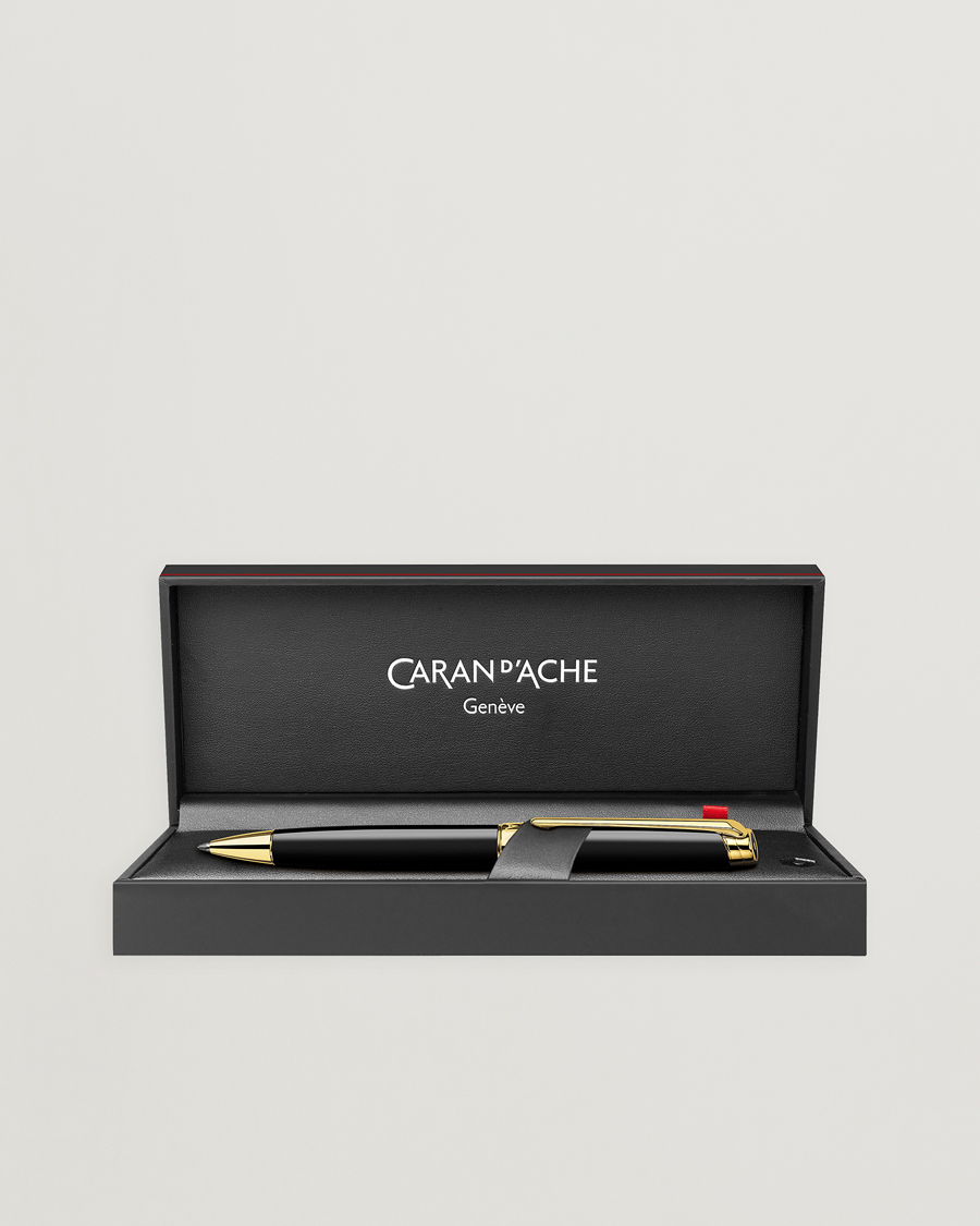 Men | Pens | Caran d'Ache | Caran d' Ache Léman Ballpoint Pen Ebony Black/Gold Plated
